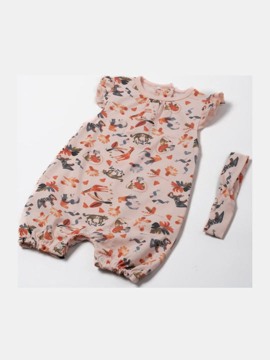 Evita Babystrampler Kurzärmelig mit Zubehör Salmon