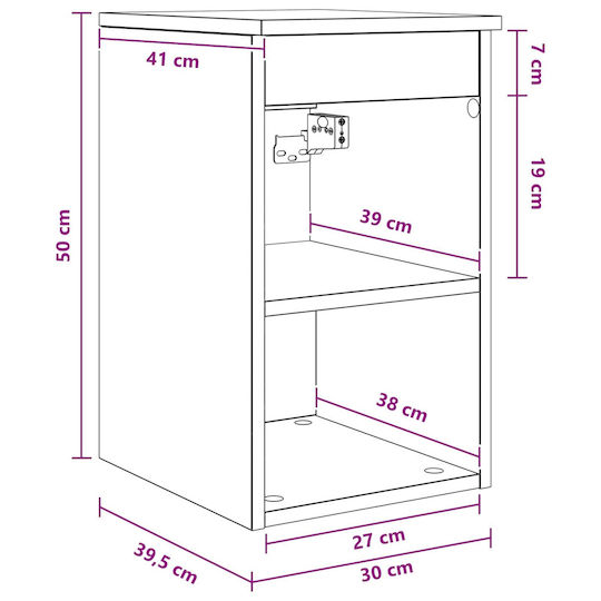 vidaXL Bathroom Cabinet 30x35x50cm Oak