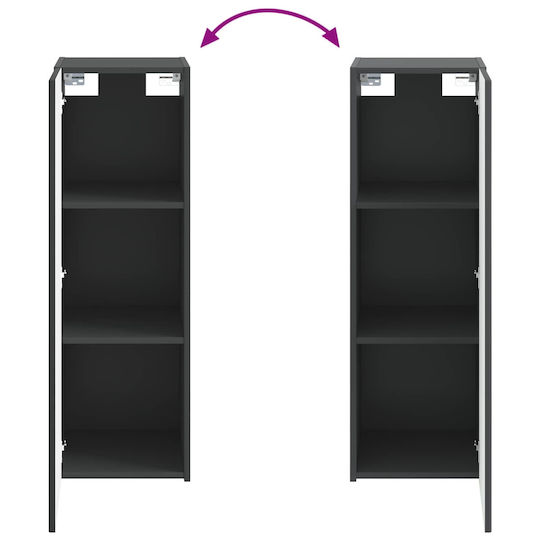 vidaXL Bathroom Cabinet 33x34.5x60cm Black