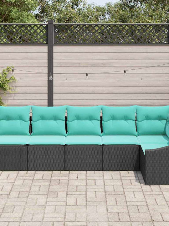 Outdoor Corner Sofa Rattan With Cushions 55x55x37cm
