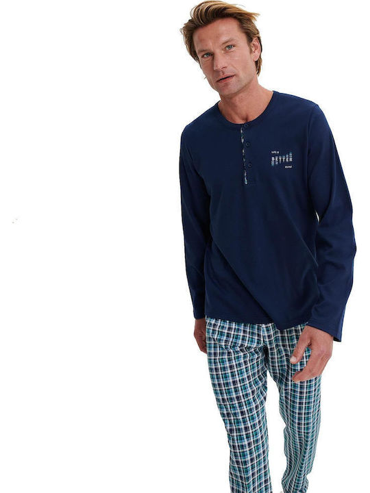 Vamp Men's Winter Pajamas Set Blue