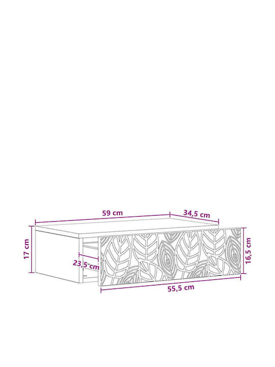 vidaXL Konsolentisch Holz Schwarz 59x34,5x17 cm
