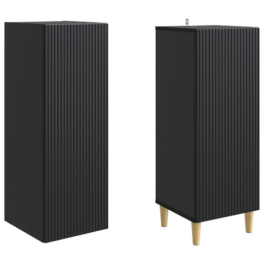 vidaXL Badezimmer-Säulenschrank Boden M33xB34.5xH90cm Schwarze