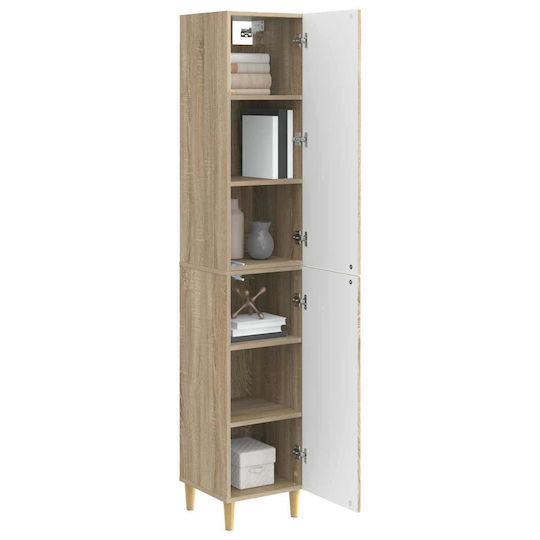 vidaXL Bathroom Floor Column Cabinet 33x34.5x90 cm Brown
