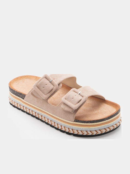 Γυναικεία Σανδάλια Flatforms Μπεζ