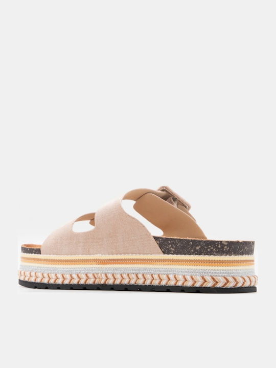 Γυναικεία Σανδάλια Flatforms Μπεζ