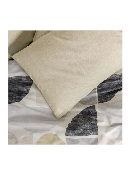 Cottonbox Set Huse Pentru Pilote 100% Bumbac 200x220cm Dublu Cu 2 Fețe De Pernă & 1 Cearceaf Bej