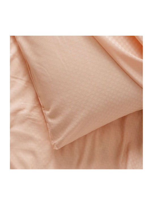 Cottonbox Set Huse Pentru Pilote 200x220cm Dublu Cu 2 Fețe De Pernă Și 1 Cearceaf Salmon Plaid