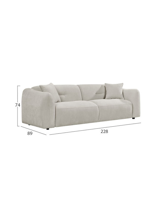 Dreisitzer Sofa Ecru 228x89x74cm