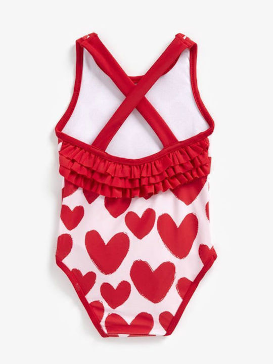 Mothercare Φρου-φρου Και Καρδιές Παιδικό Μαγιό Ολόσωμο Κόκκινο