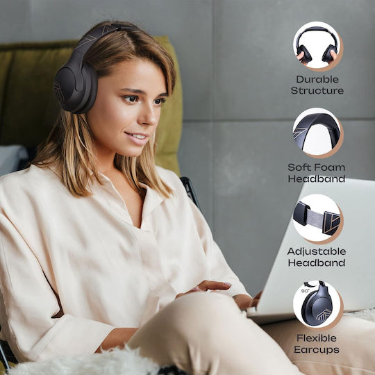 PowerLocus P3 Upgrade Безжични / Жични Over Ear Слушалки с 50 Часа Работа Черни