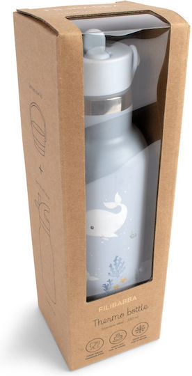 Filibabba Kids Water Bottle Thermos Stainless Steel with Screw-on Cap Non Spill 350ml