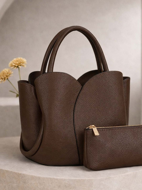 Gallantry Women's Handbag From Pétalia Collection Matching Clutch Shoulder Strap Brown