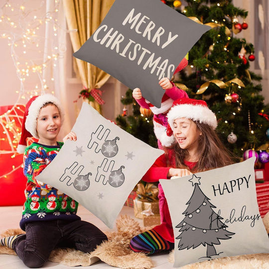 Weihnachtsdekorative Kissenbezüge Set 4 Stück 45x45 cm