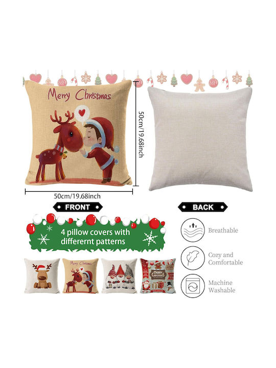 Weihnachtsdekorative Kissen Set 4 45x45 cm