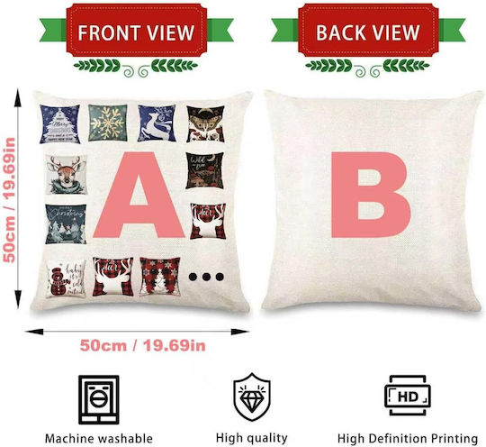 Christmas Velvet Pillowcases 50x50 Cm Set 4 Red