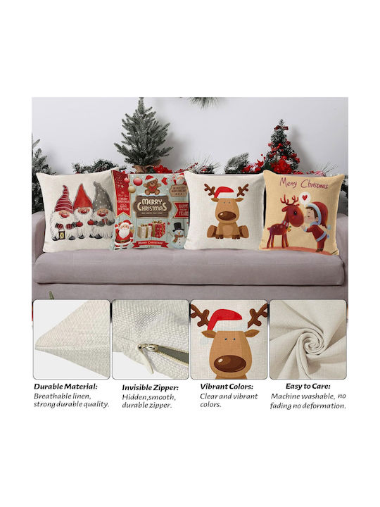 Weihnachtsdekorative Kissen Set 4 45x45 cm