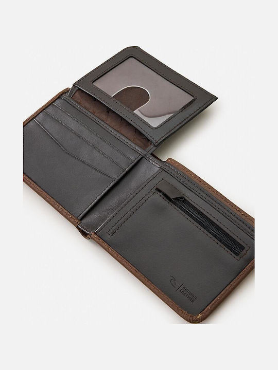 Leather Men's Travel Wallet With RFID Brown