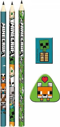 Pyramid International Kids Stationery Set with Pencil Sharpener Eraser and Pencil Case 5 Pieces