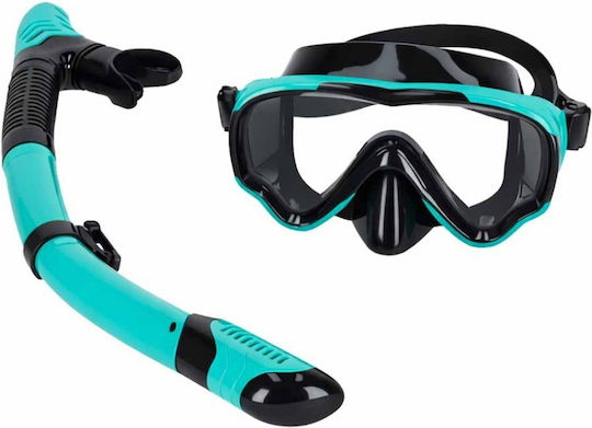 ikonka Silicone Diving Mask with Snorkel Blue