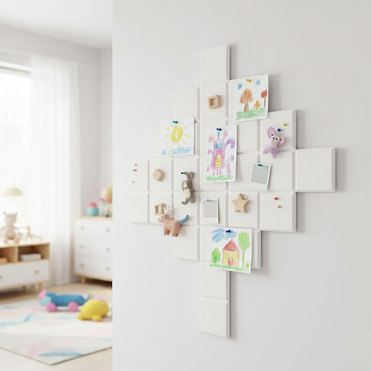 Relaxdays 12x Self-adhesive Felt Pads Square White 10x30x30 Cm