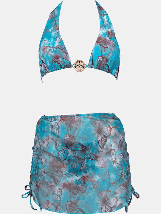 Set Bikini 3 Τεμαχίων Πετρολ