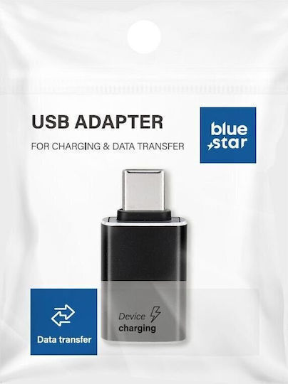 Blue Star Adapter Usb-c Male Usb-a Female Black