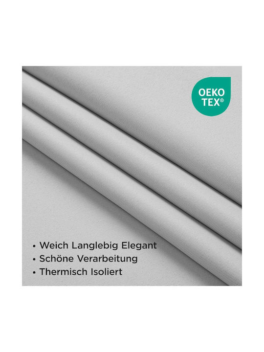 Joydeco Set Perdele Opace Cu Bretele Gri 132x210 cm