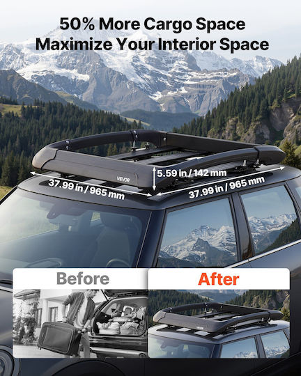 Vevor Car Roof Rack Aluminum 96.5x96.5cm Universal