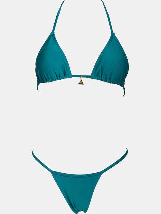 Set Bikini Dreieck Top Petrol