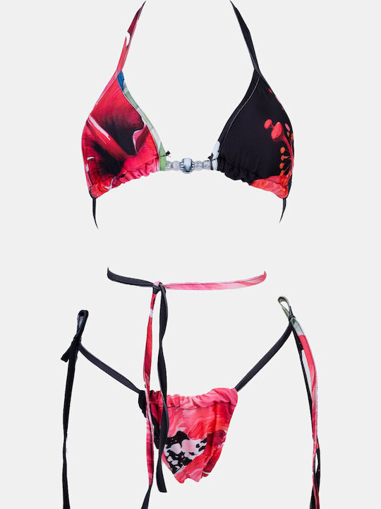 Set Bikini 3 Pieces Triangle & String Black