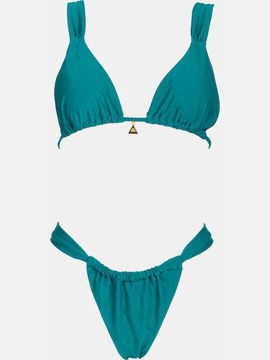 Set Bikini Triangle Petrol Blue