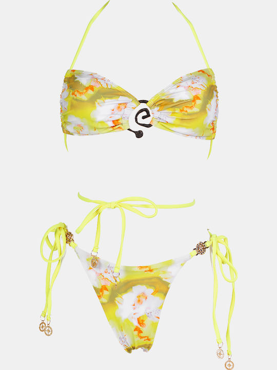 Bikini-Set 3 Stücke Blumen Gelb