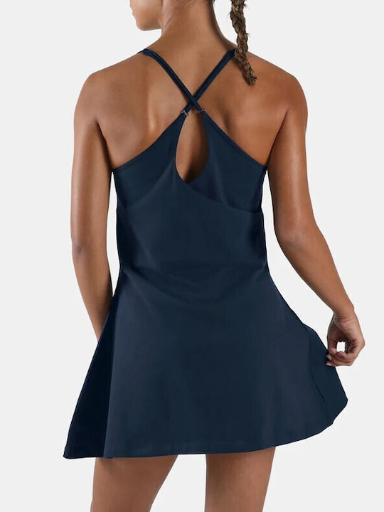 Summer Mini Athletic Dress with Spaghetti Straps Blue