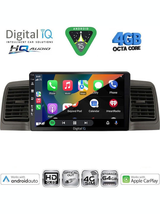 Digital IQ Car Audio System for Toyota Corolla 1992-1997 Bluetooth USB WiFi GPS Apple CarPlay Android Auto with 9" Touch Screen