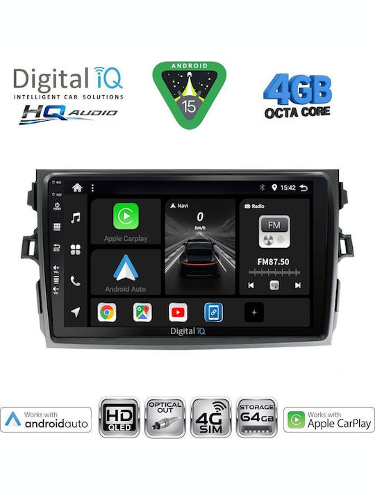 Digital IQ Car Audio System for Toyota Corolla 1992-1997 Bluetooth USB WiFi GPS Apple CarPlay Android Auto with 9" Touch Screen