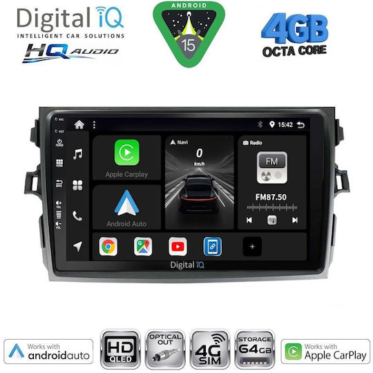 Digital IQ Ηχοσύστημα Αυτοκινήτου για Toyota Corolla 1992-1997 (Bluetooth/USB/WiFi/GPS/Apple-Carplay/Android-Auto) με Οθόνη Αφής 9"