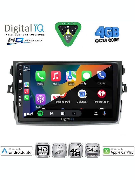 Digital IQ Car Audio System for Toyota Corolla 1992-1997 Bluetooth USB WiFi GPS Apple CarPlay Android Auto with 9" Touch Screen