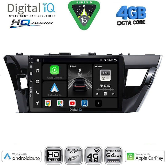 Digital IQ Ηχοσύστημα Αυτοκινήτου για Toyota Corolla 1992-1997 (Bluetooth/USB/WiFi/GPS/Apple-Carplay/Android-Auto) με Οθόνη Αφής 9"