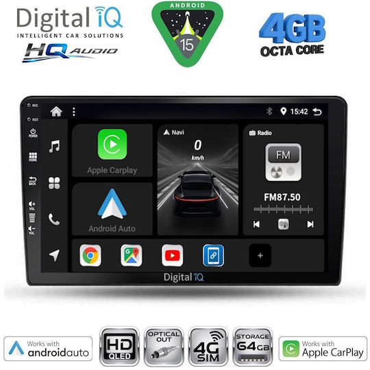 Digital IQ Car Audio System for Toyota Corolla Verso 2000-2004 Bluetooth USB WiFi GPS Apple CarPlay Android Auto with 9" Touch Screen