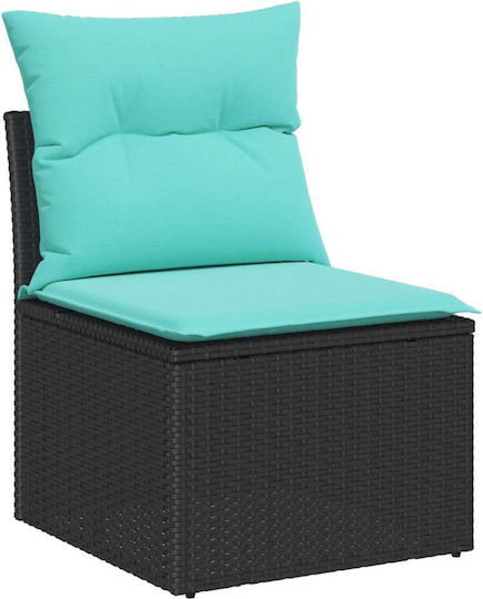 Garten- und Outdoor-Möbelsets Wohnbereich 6 Stück Schwarz mit Kissen