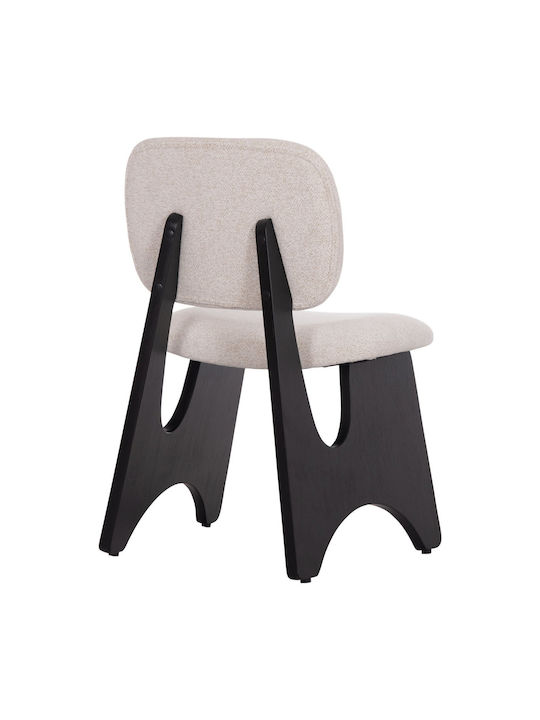 Dining Chair with Fabric Upholstery Ecru 53x56x78cm