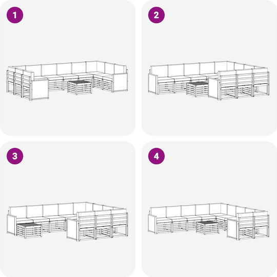 Garten- und Outdoor-Möbelsets 8 Stück Natur und Anthrazit mit Kissen