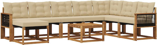 Living Room Set 9 Pieces with Pillows