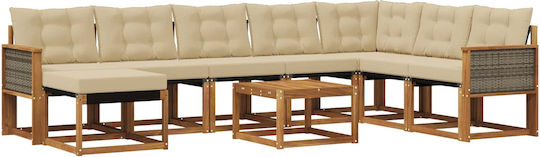 Living Room Set 9 Pieces with Pillows