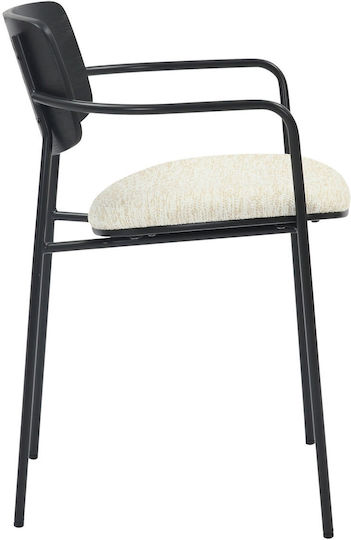 Ess- und Küchenstühle Metallisch Schwarz-Exkru 54x54x75cm