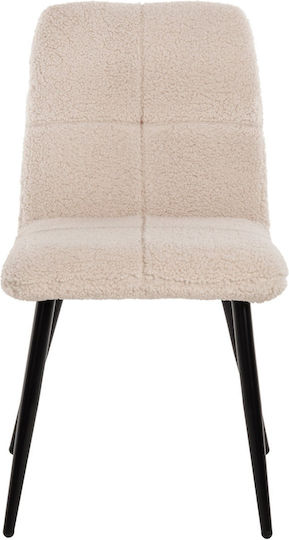 Scaun Sala De Mese Cu Material Textil Alb 48x64x87cm
