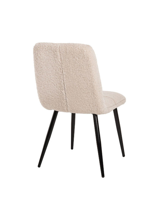 Dining Room Chair with Fabric Upholstery White 48x64x87cm