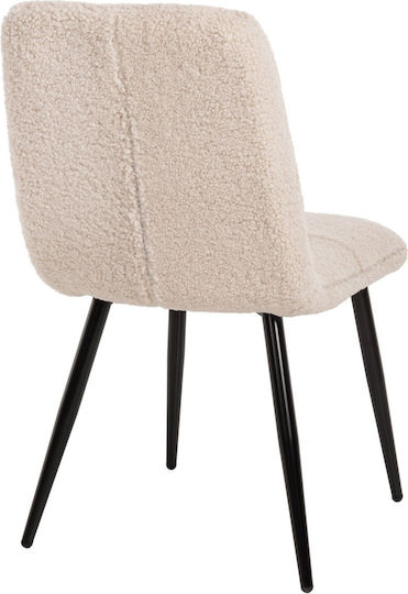 Scaun Sala De Mese Cu Material Textil Alb 48x64x87cm