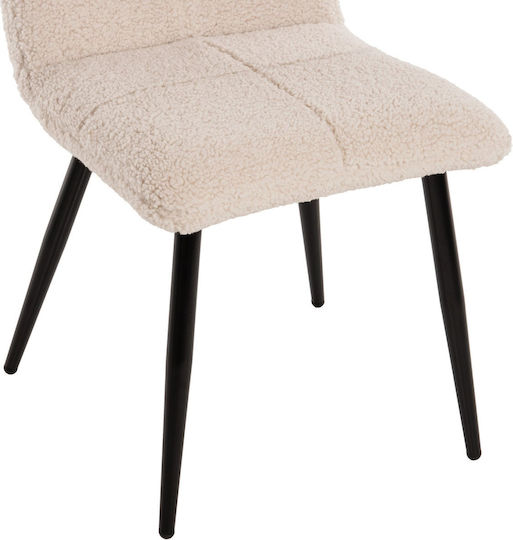 Scaun Sala De Mese Cu Material Textil Alb 48x64x87cm